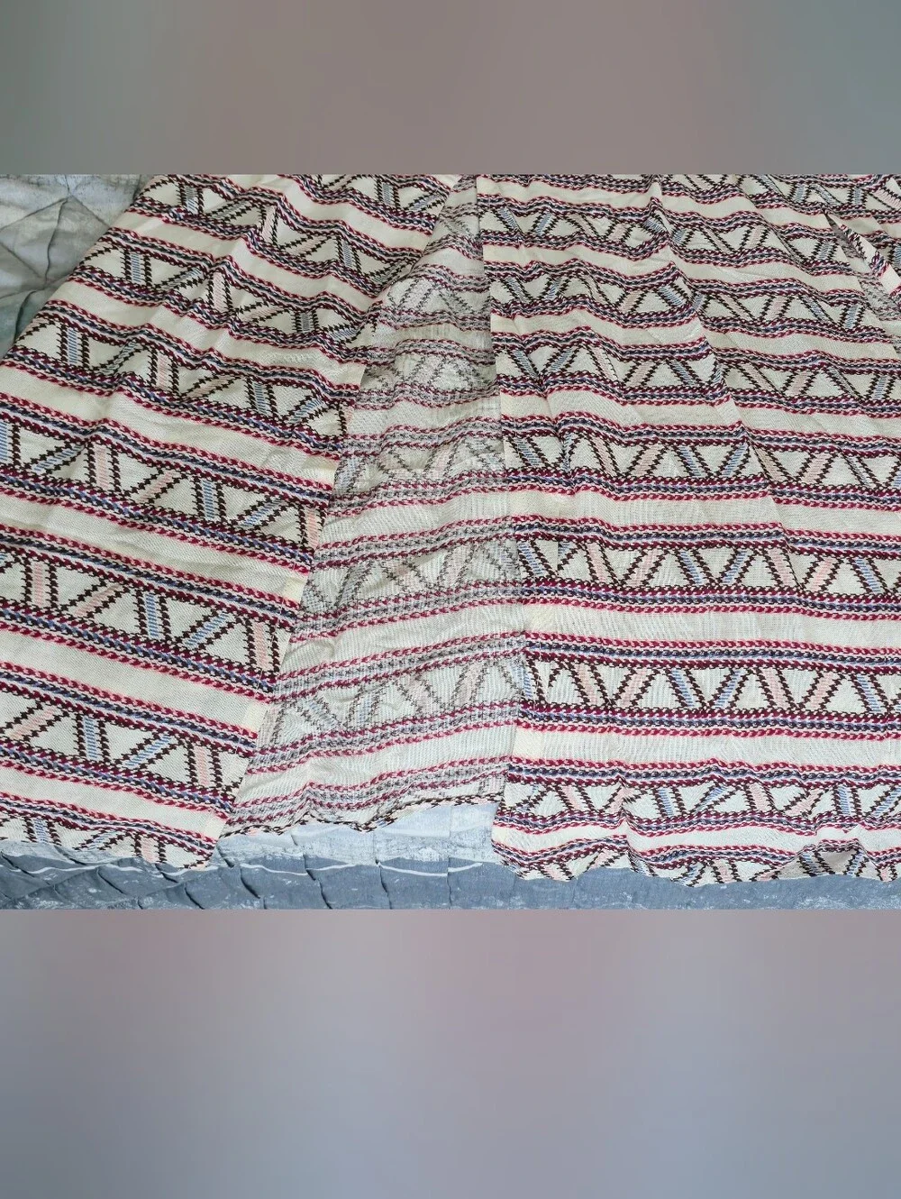 Aqua Pink and Black Patterned Maxi Skirt